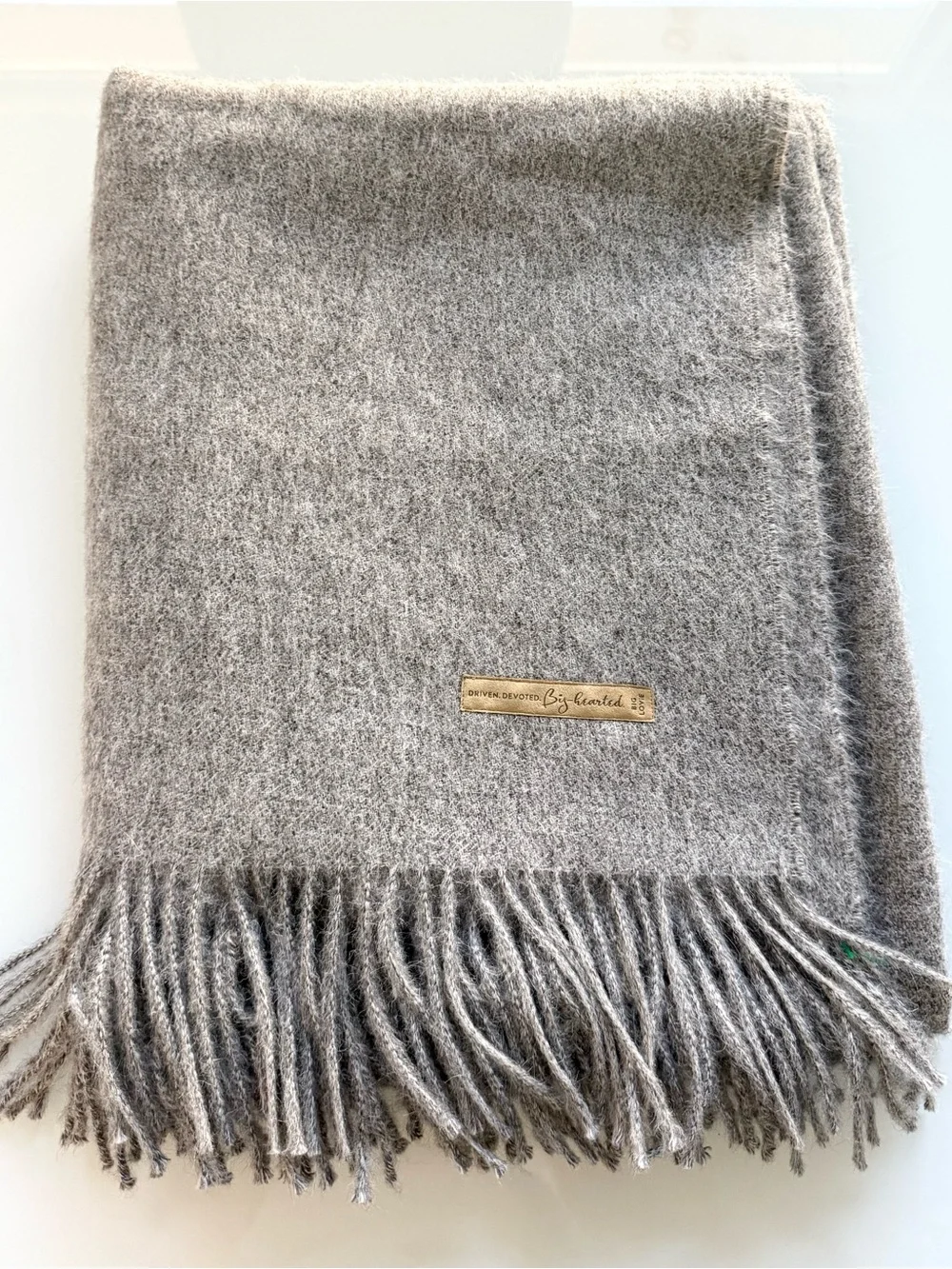 BIG LOViE Soul Collection KJ grey 100% Alpaca Throw Blanket Made in Peru New